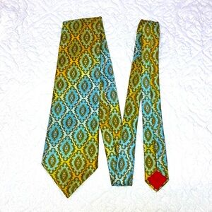 Vintage Gentry Wembley “Wemlon” polyester wide tie, paisley ombre, blue/gold